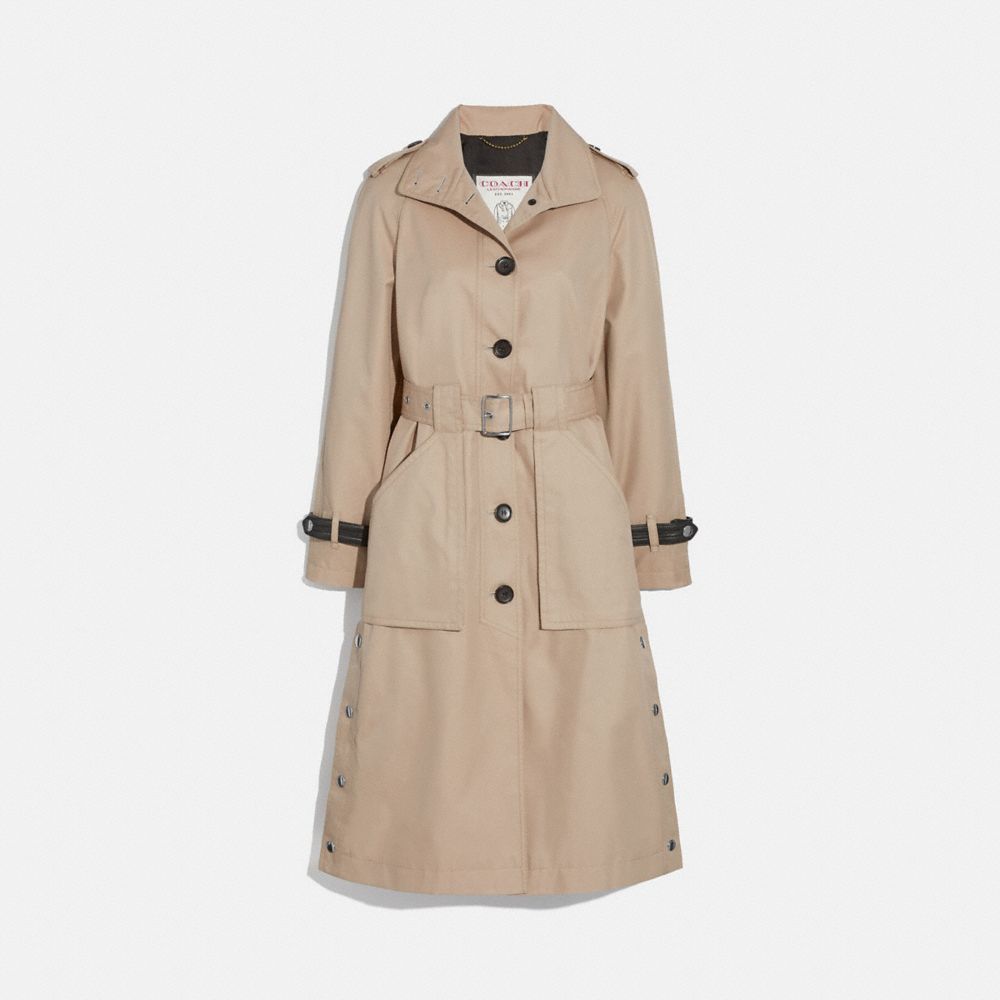 COACH TRENCH WITH SIDE SNAPS - BONE - 1096