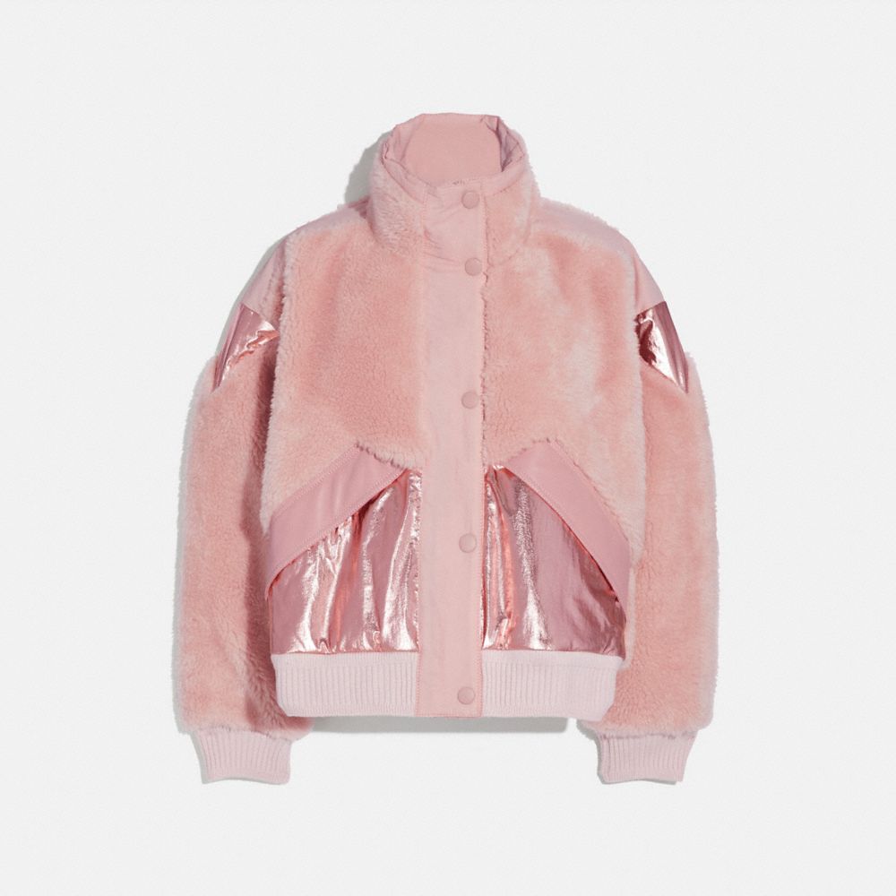 COACH 1120 - PIECED FLEECE JACKET PINK