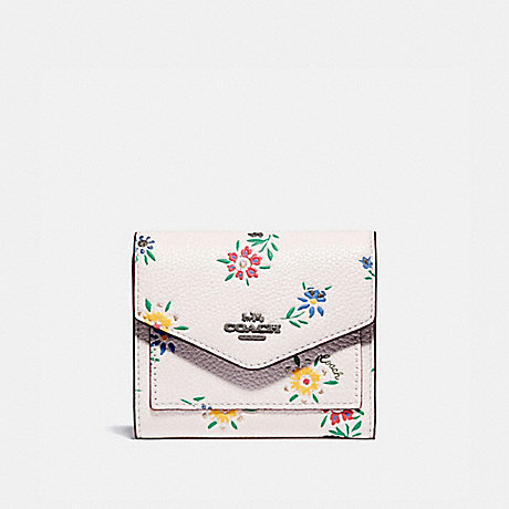 COACH SMALL WALLET WITH WILDFLOWER PRINT - V5/CHALK - 1131
