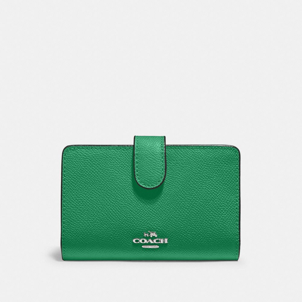 MEDIUM CORNER ZIP WALLET - SV/SHAMROCK - COACH 11484