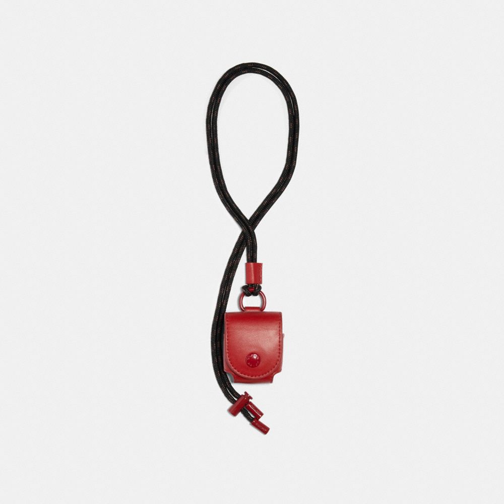 COACH 1170 EARBUD CASE LANYARD QB/CRIMSON