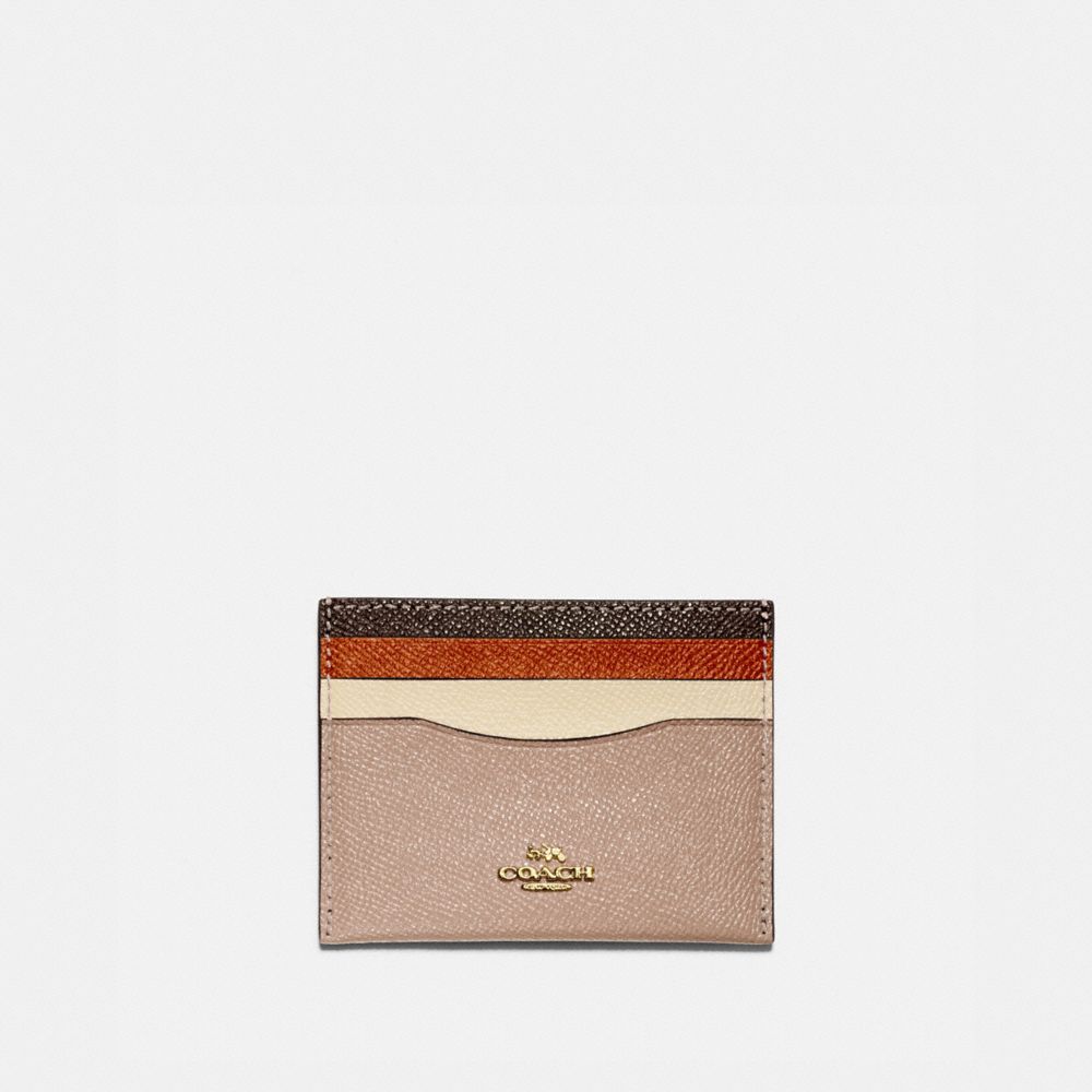 Card Case In Colorblock - 12070 - Brass/Taupe Ginger Multi