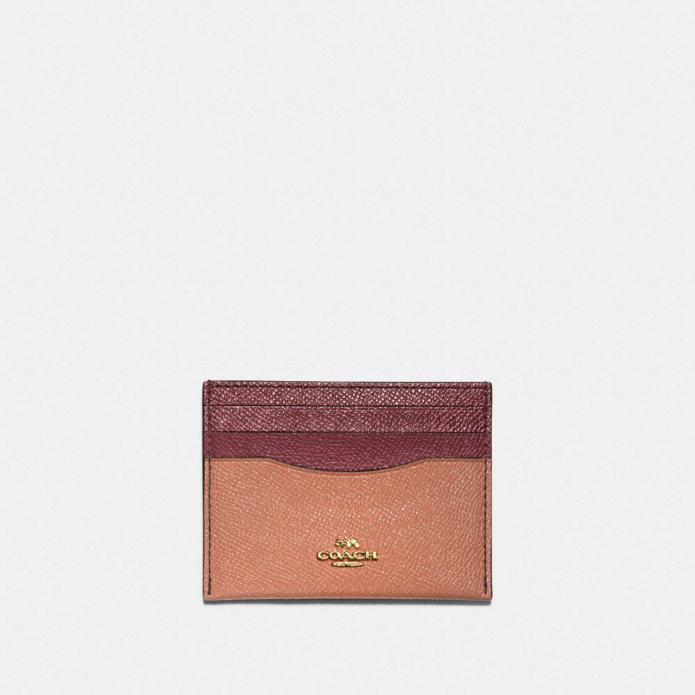 COACH 12070 - CARD CASE IN COLORBLOCK GOLD/SUNRISE MULTI