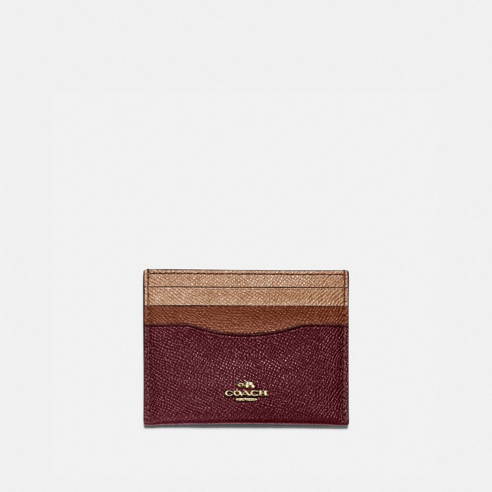 CARD CASE IN COLORBLOCK - VINTAGE MAUVE MULTI/GOLD - COACH 12070