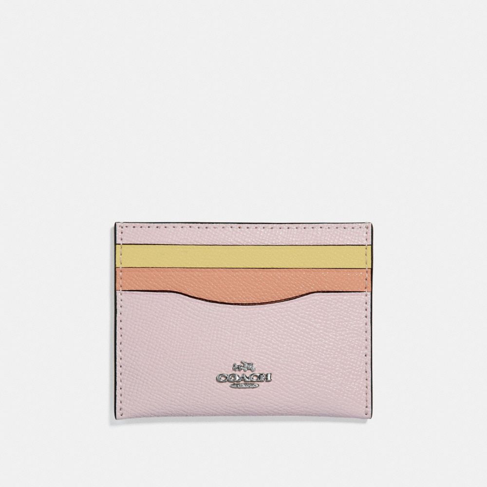 CARD CASE IN COLORBLOCK - 12070 - ICE PINK MULTI/SILVER