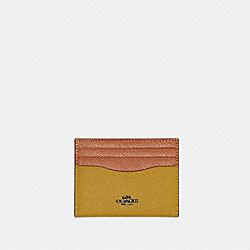 COACH 12070 Card Case In Colorblock PEWTER/FLAX