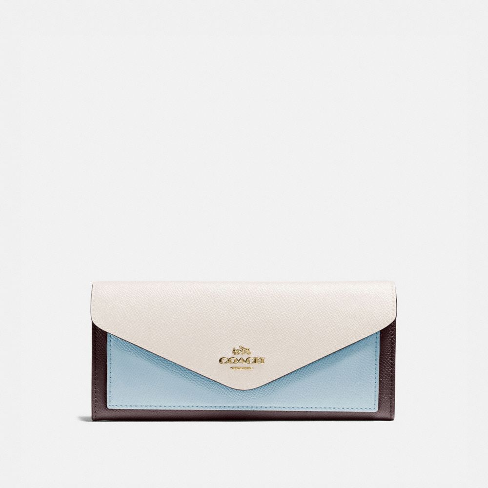 SOFT WALLET IN COLORBLOCK - B4/OXBLOOD MULTI - COACH 12122