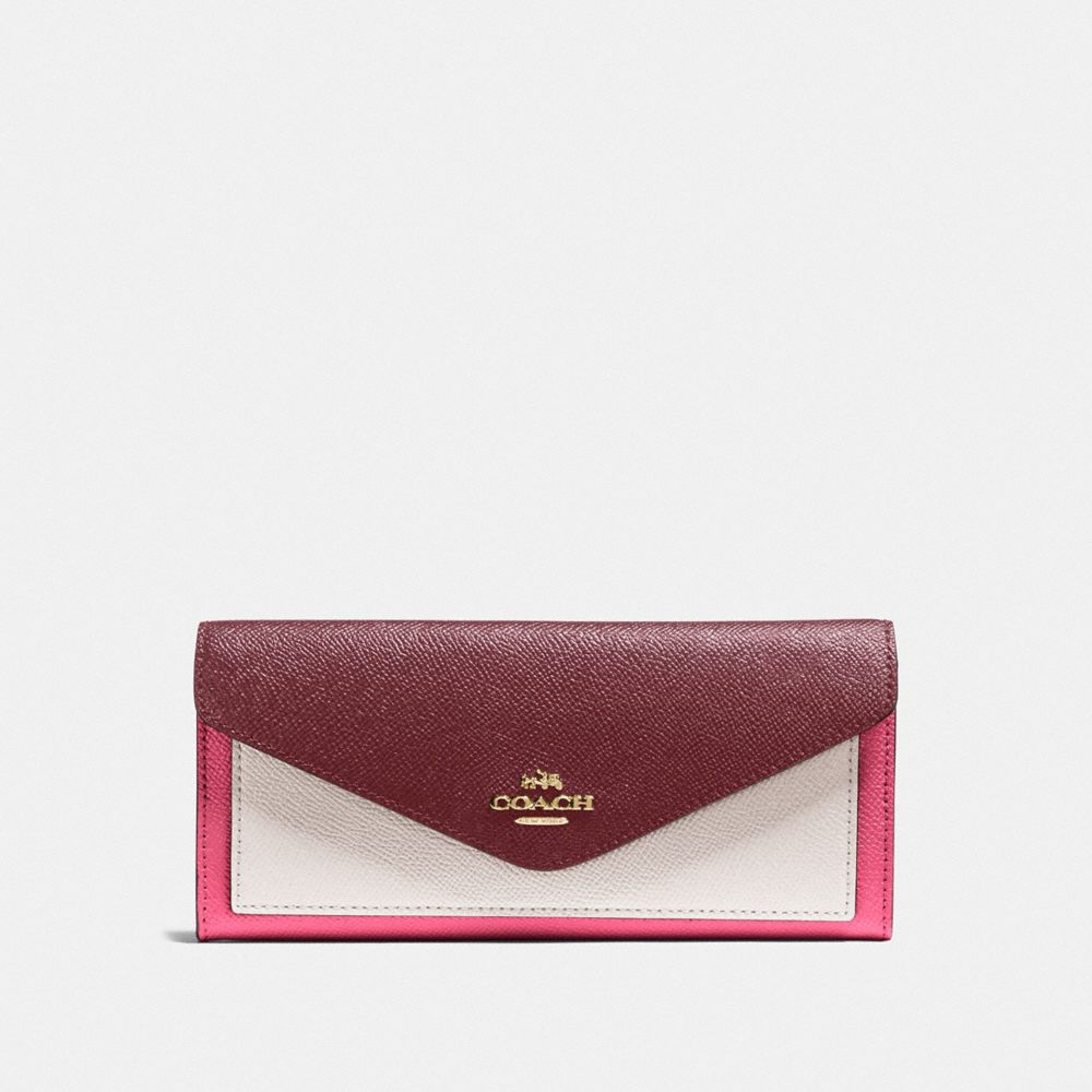 COACH 12122 - SOFT WALLET IN COLORBLOCK - B4/CONFETTI PINK MULTI ...