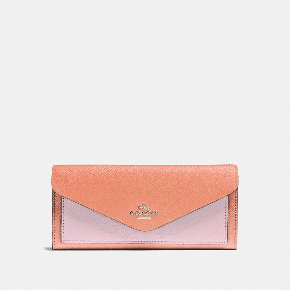 COACH 12122 - SOFT WALLET IN COLORBLOCK - BLACK COPPER/DARK BLUSH MULTI ...