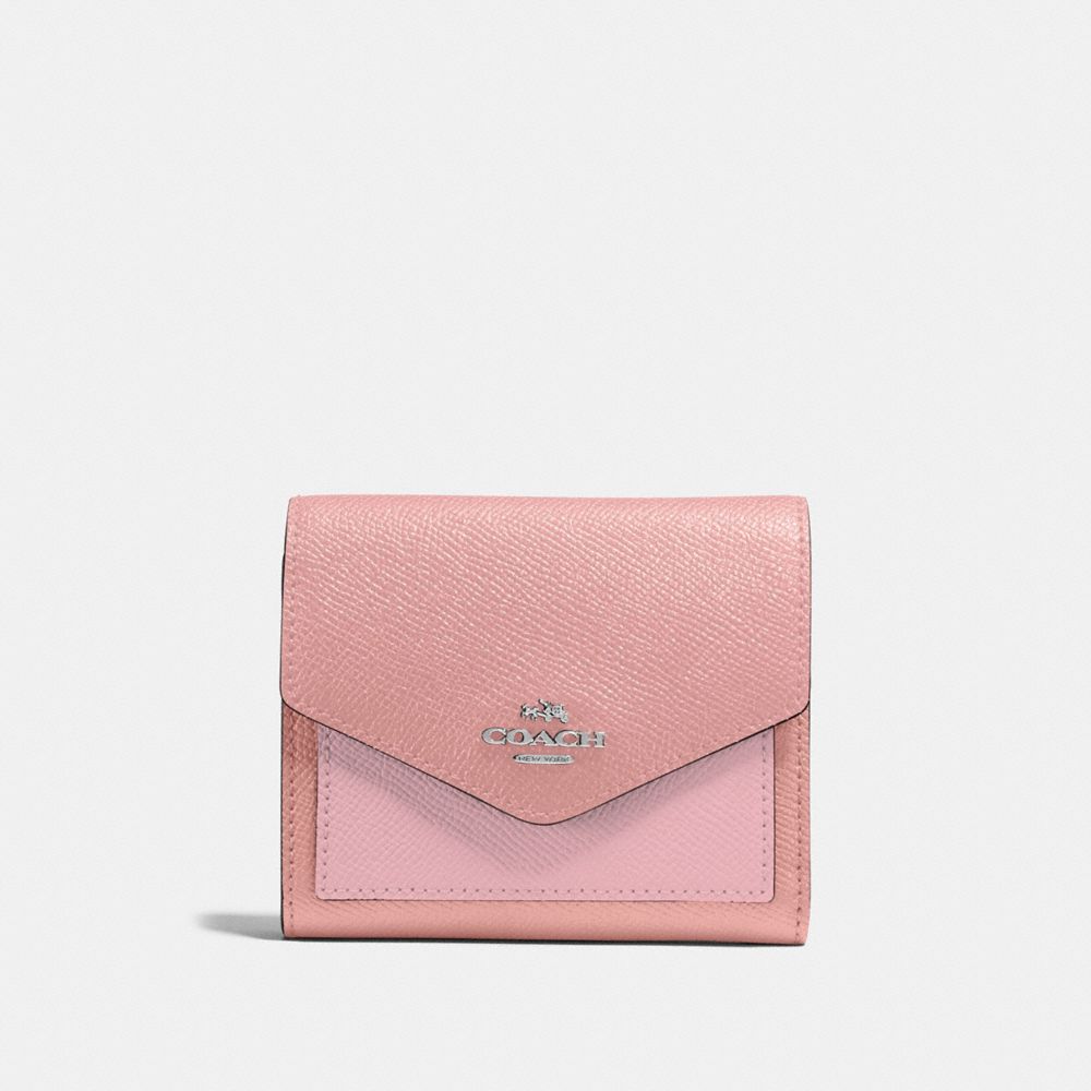 SMALL WALLET IN COLORBLOCK - 12123 - LIGHT BLUSH MULTI/SILVER