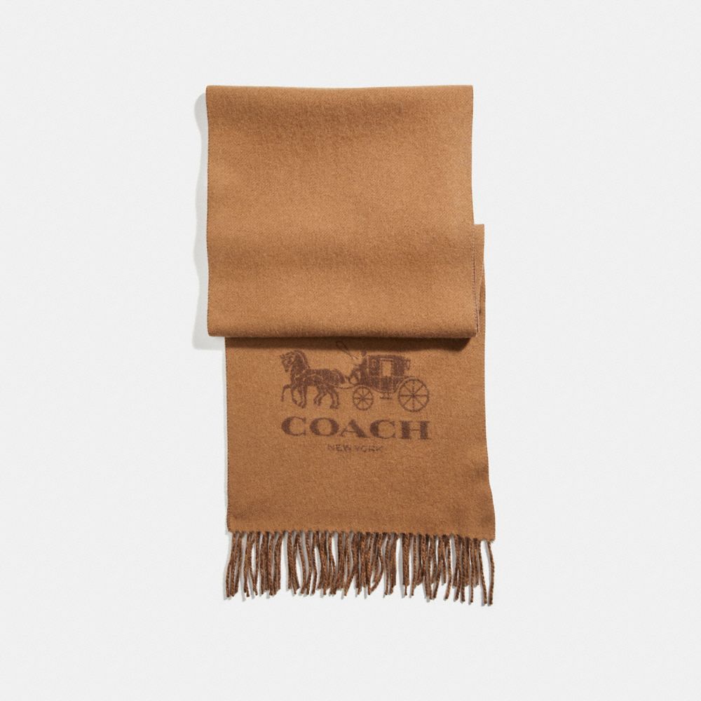 COACH 12166 - SIGNATURE CASHMERE SCARF CAMEL/SADDLE