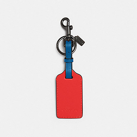COACH LUGGAGE TAG IN COLORBLOCK - QB/MIAMI RED BLUE JAY - 1274