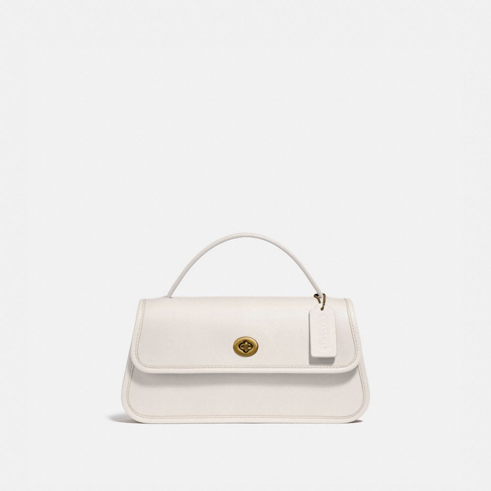 COACH 129 - Turnlock Clutch BRASS/CHALK