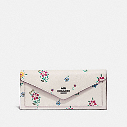 SOFT WALLET WITH WILDFLOWER PRINT - 1363 - V5/CHALK