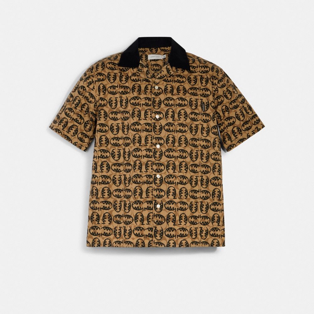 CAMP SHIRT - 1435 - KHAKI/BLACK