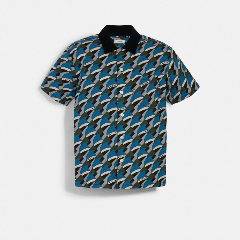 COACH 1435 - CAMP SHIRT - BLUE M | COACH MEN