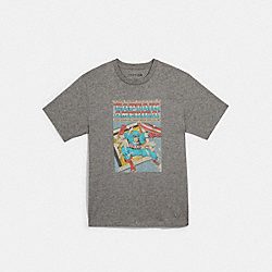 COACH │ MARVEL CAPTAIN AMERICA COMIC T-SHIRT - 1449 - HEATHER GREY