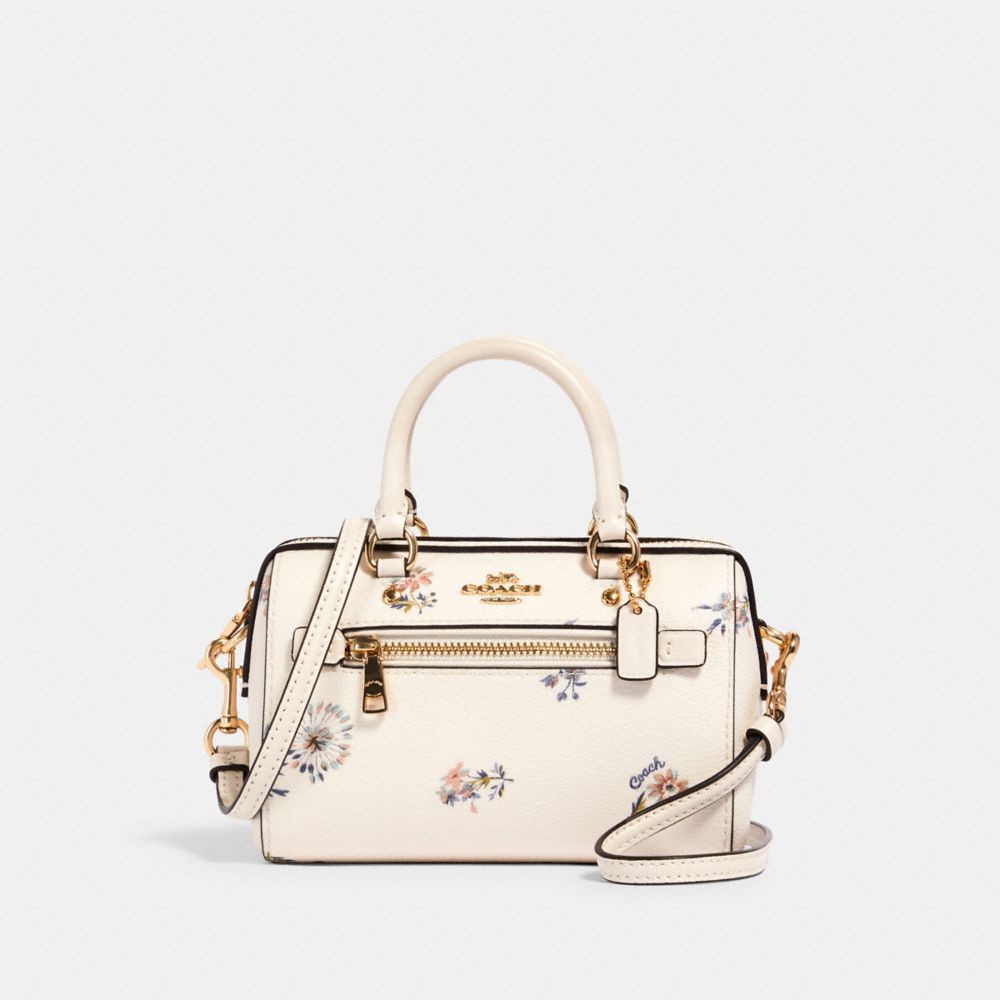 COACH MICRO ROWAN CROSSBODY WITH DANDELION FLORAL PRINT - IM/CHALK/ BLUE MULTI - 1495