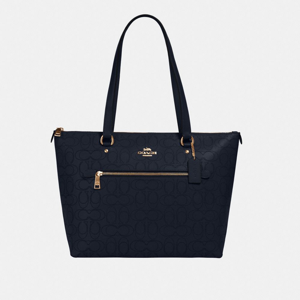GALLERY TOTE IN SIGNATURE LEATHER - 1499 - IM/MIDNIGHT