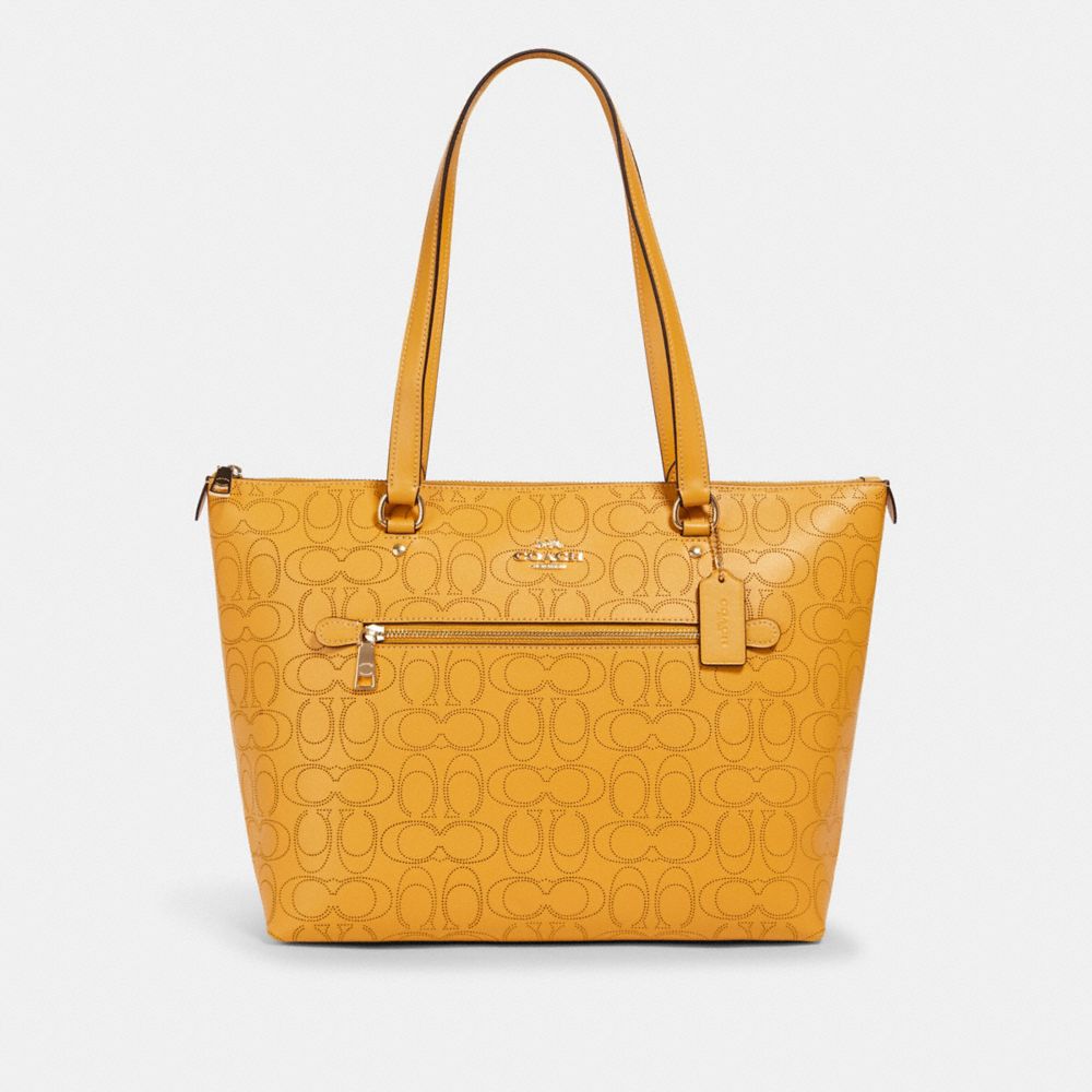 COACH GALLERY TOTE IN SIGNATURE LEATHER - IM/HONEY - 1499