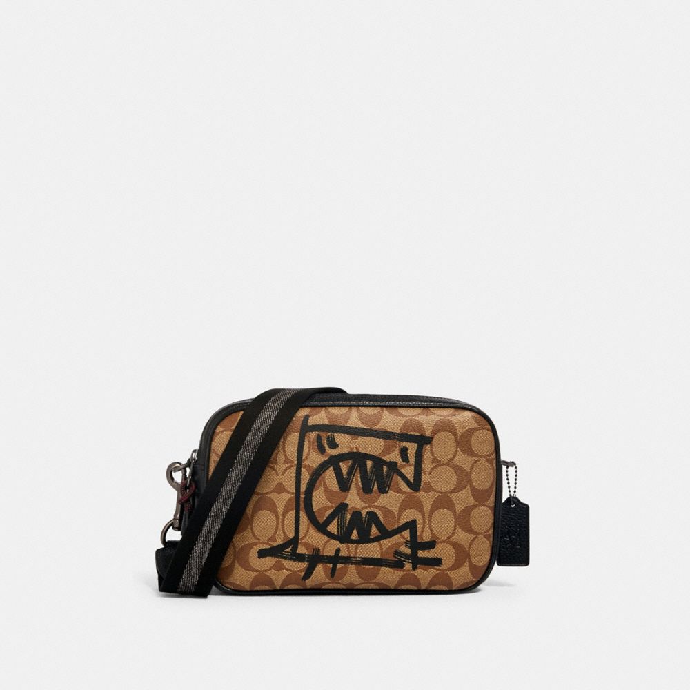 VALE JES CROSSBODY IN SIGNATURE CANVAS WITH REXY BY GUANG YU - 1505 - QB/KHAKI BLACK MULTI