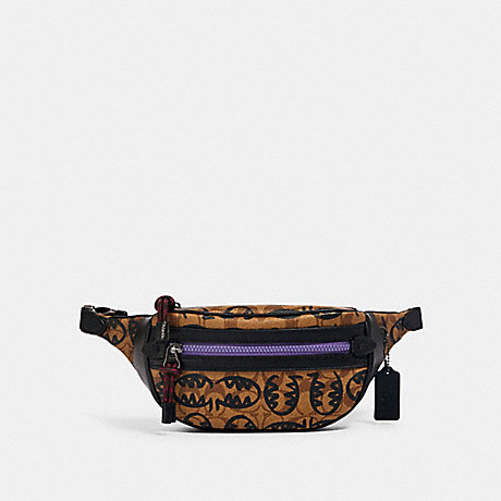 COACH 1507 VALE BELT BAG IN SIGNATURE CANVAS WITH REXY BY GUANG YU QB/KHAKI-BLACK-MULTI