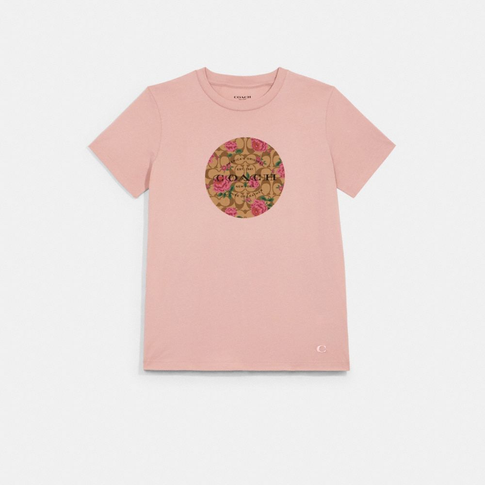 SIGNATURE FLORAL T-SHIRT - 1517 - LIGHT ROSE