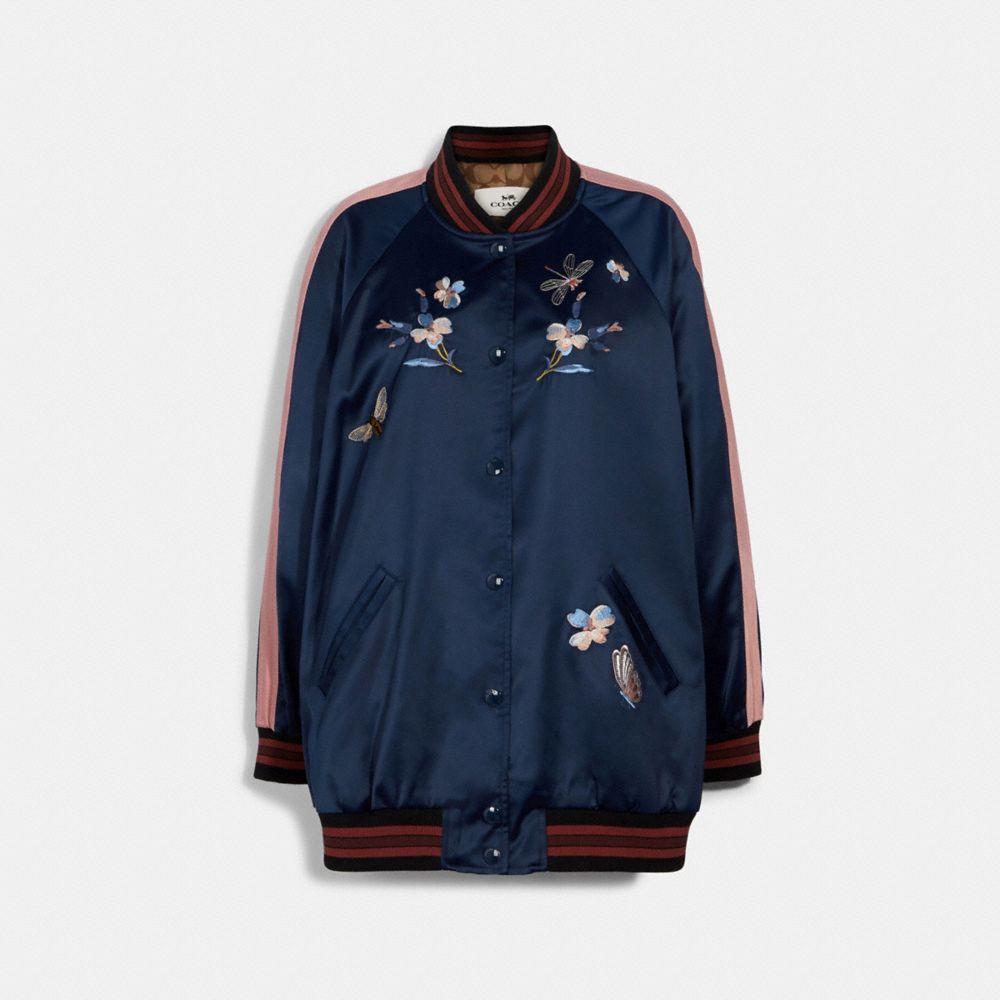 COACH 1520 OVERSIZED SOUVENIR JACKET NAVY