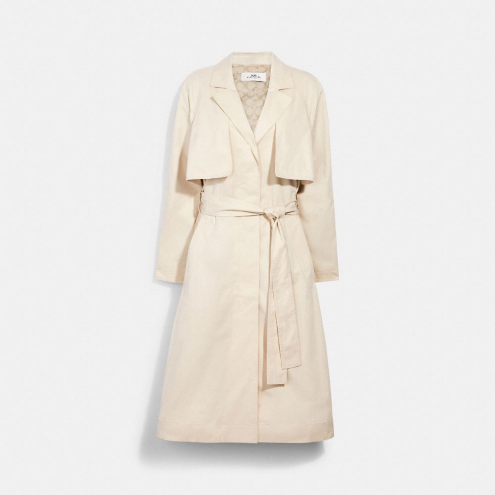 LIGHT DRAPEY TRENCH WITH SIGNATURE LINING - 1523 - PORCELAIN