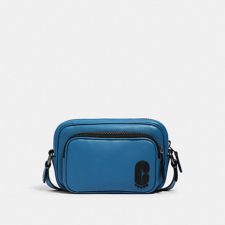 COACH MINI EDGE DOUBLE POUCH CROSSBODY WITH COACH PATCH - QB/BLUEJAY - 1578