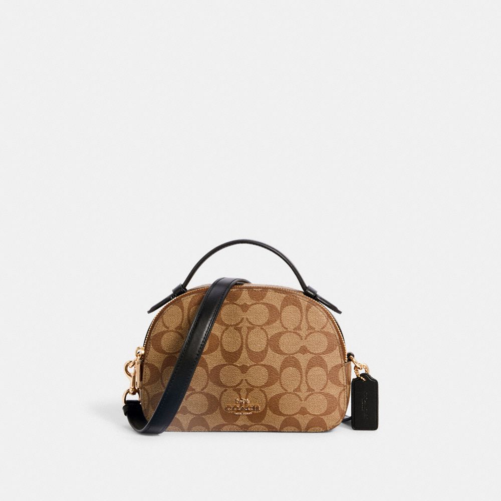 SERENA SATCHEL IN SIGNATURE CANVAS - IM/KHAKI/BLACK - COACH 1591