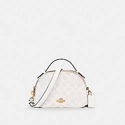 SERENA SATCHEL IN SIGNATURE CANVAS - 1591 - IM/CHALK/GLACIERWHITE