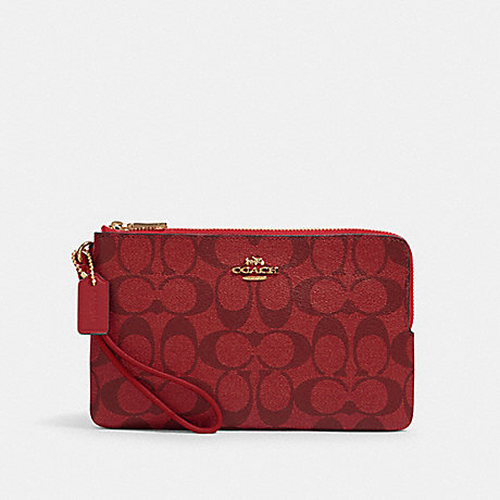 COACH 16109 DOUBLE ZIP WALLET IN SIGNATURE CANVAS IM/1941-RED