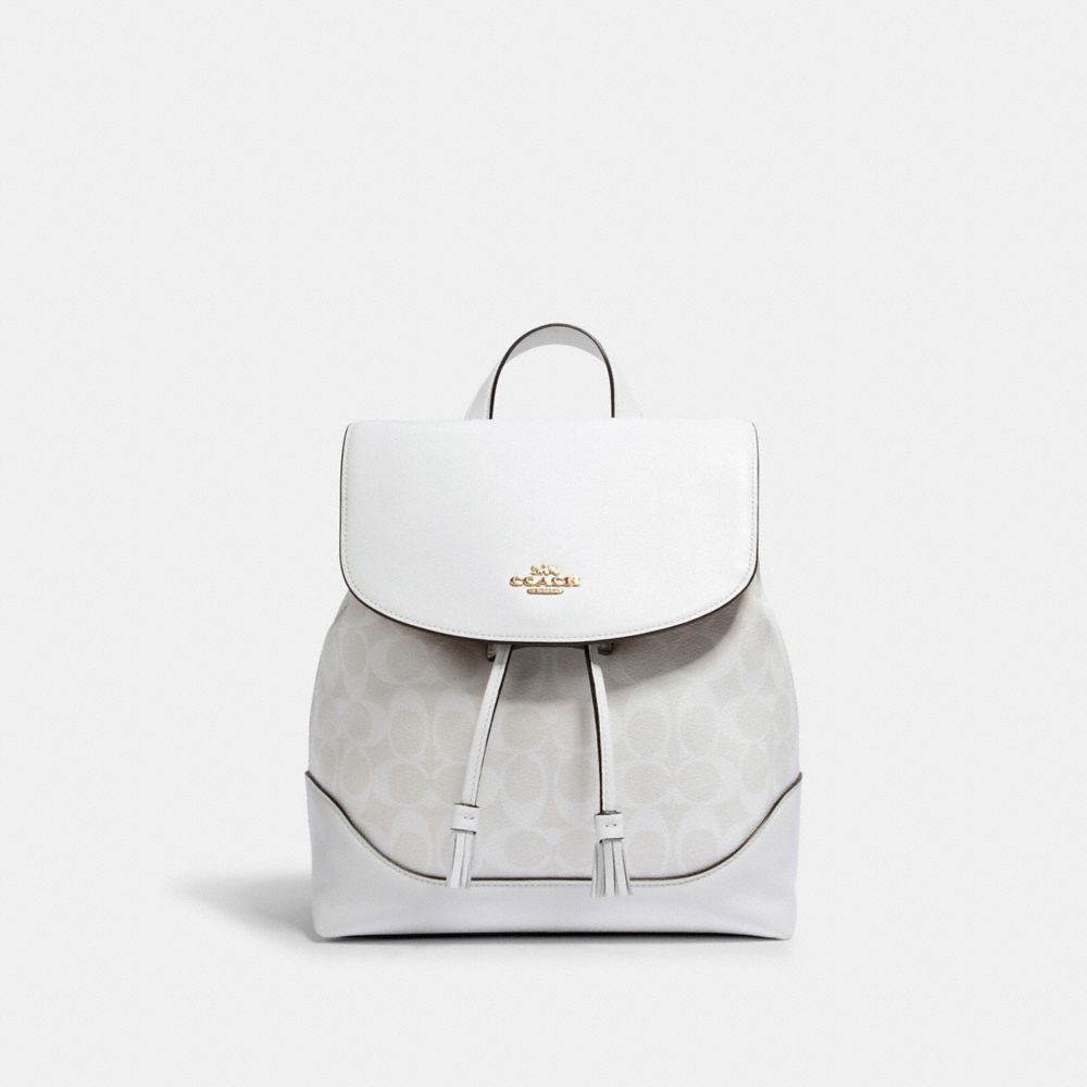 COACH 1613 - ELLE BACKPACK IN SIGNATURE CANVAS IM/CHALK/GLACIERWHITE