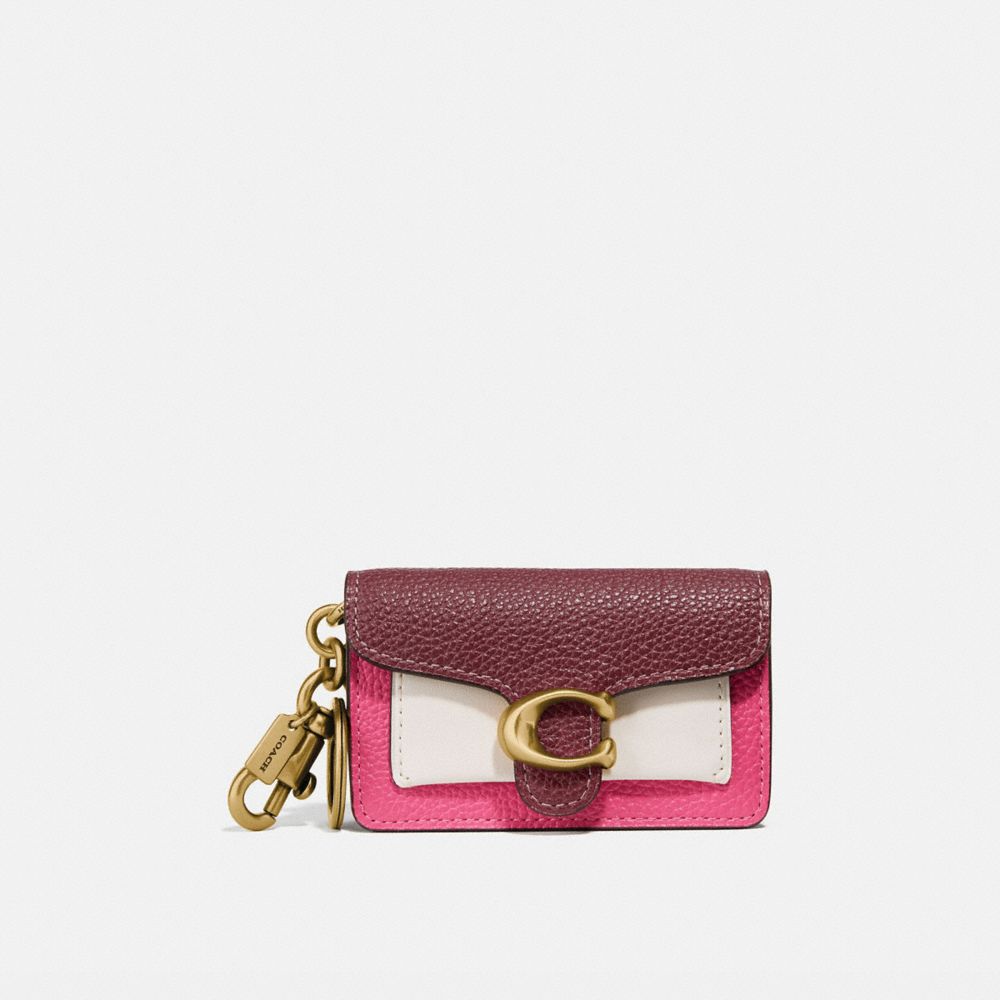 COACH 1614 - MINI TABBY BAG CHARM IN COLORBLOCK B4/WINE CHALK CONFETTI PINK