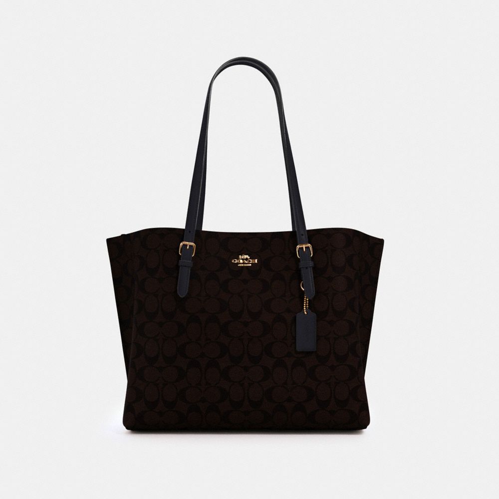 MOLLIE TOTE IN SIGNATURE CANVAS - 1665 - IM/BROWN BLACK