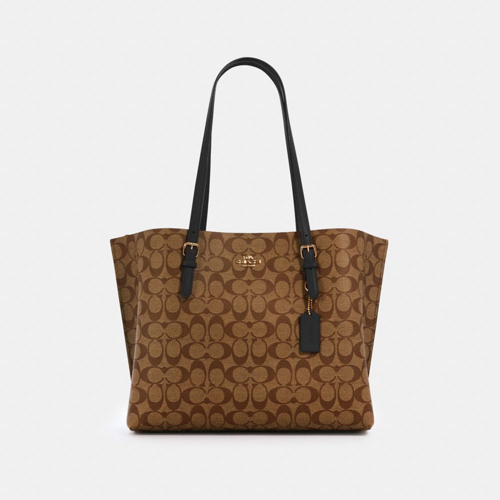 COACH 1665 - MOLLIE TOTE IN SIGNATURE CANVAS IM/KHAKI/BLACK