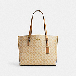 Mollie Tote In Signature Canvas - 1665 - Gold/Lt Khaki/Lt Saddle