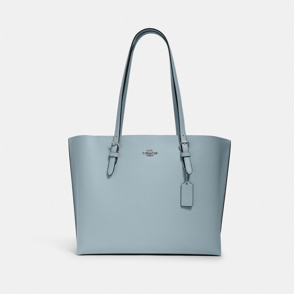 COACH 1671 Mollie Tote SILVER/POWDER BLUE