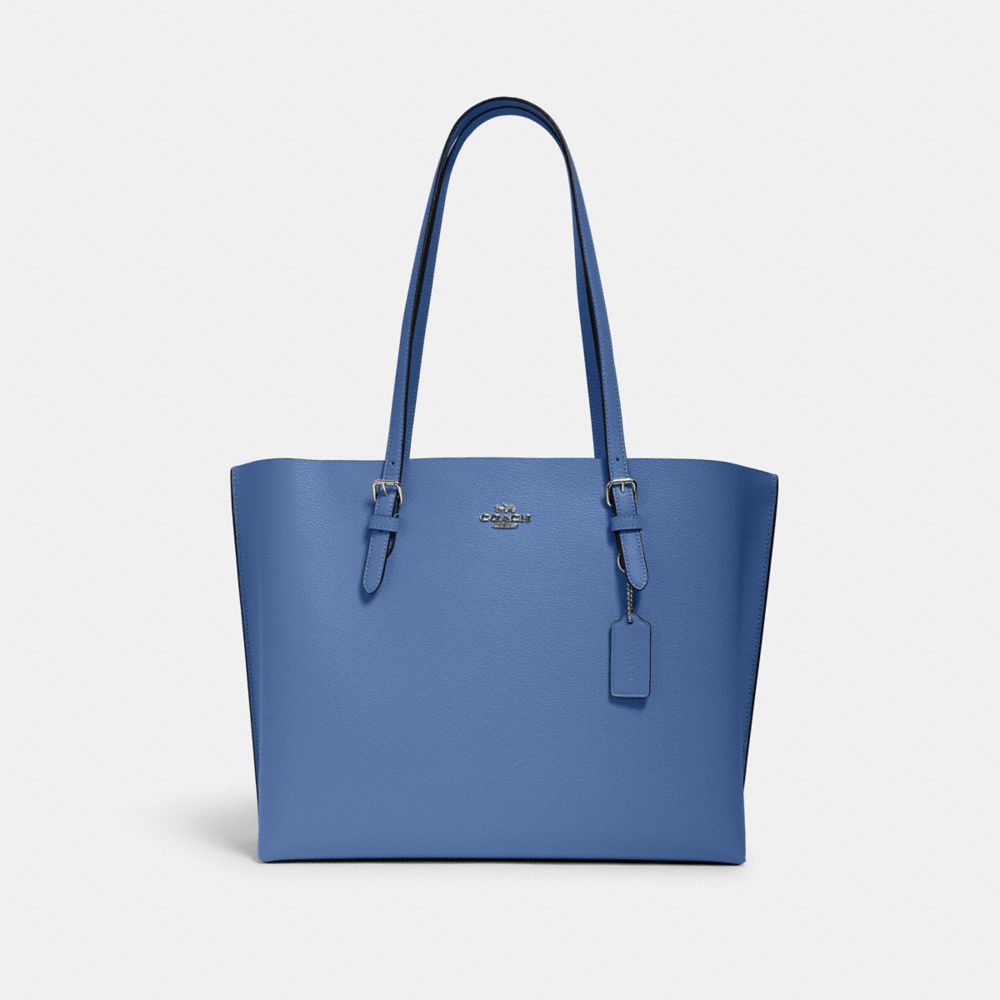 COACH 1671 MOLLIE TOTE SV/STONE-BLUE/DARK-BURGUNDY