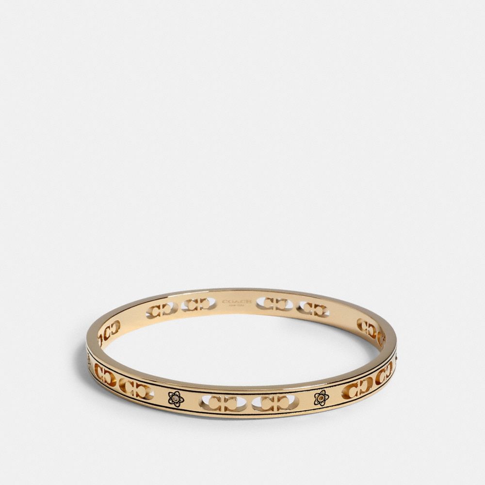 SIGNATURE FLOWER BANGLE - 1693 - GOLD