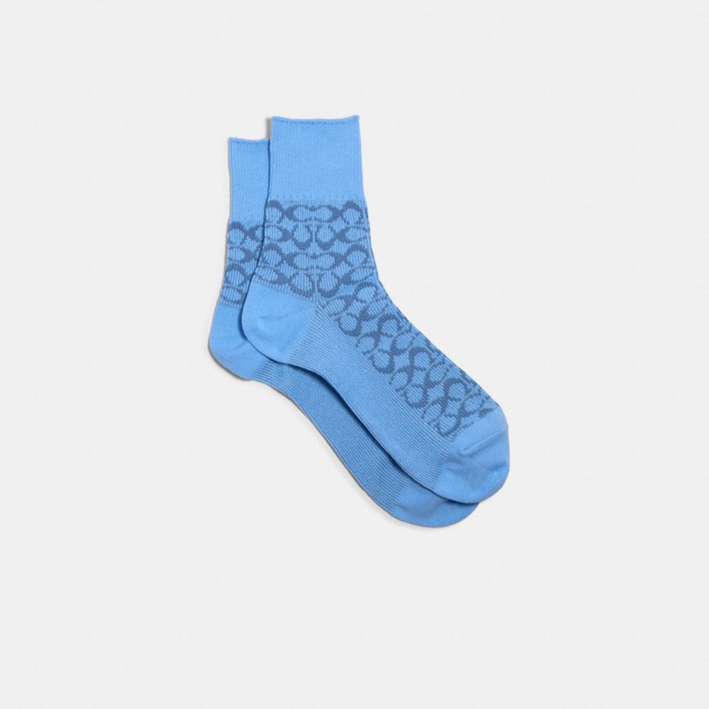 COACH SIGNATURE COLOR SOCKS - BLUE - 170