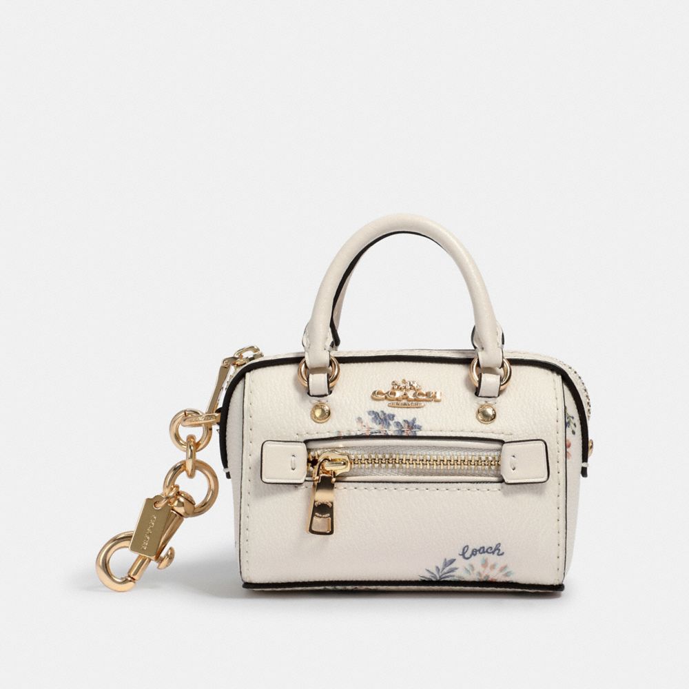 COACH MINI ROWAN SATCHEL BAG CHARM WITH DANDELION FLORAL PRINT - ONE COLOR - 1715