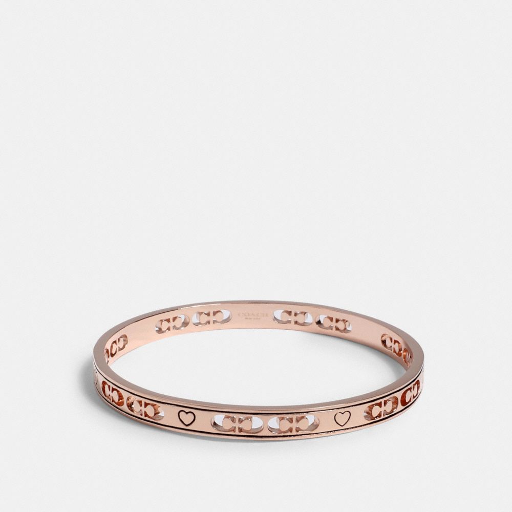 COACH 1718 Signature Heart Bangle ROSEGOLD