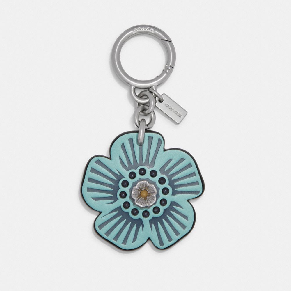 Tea Rose Bag Charm - 17449 - Silver/Faded Blue