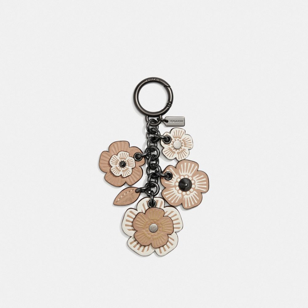 COACH 17451 Tea Rose Mix Bag Charm BLACK/CHALK