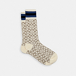 COACH 176 Signature Socks CHALK MULTI