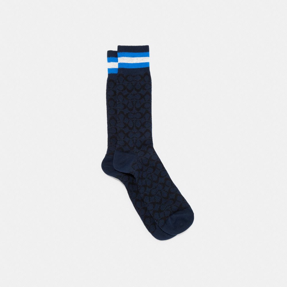 COACH 176 - SIGNATURE SOCKS DARK NAVY