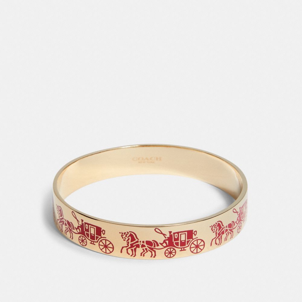 HORSE AND CARRIAGE BANGLE - 1790 - GD/ELECTRIC PINK