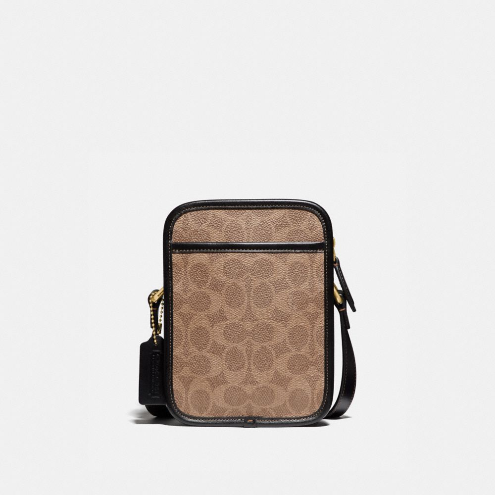 COACH 182 Zip Camera Bag In Signature Canvas OL/TAN/BLACK